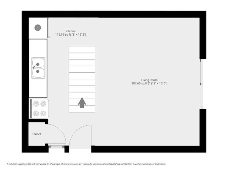 349 Jennings Apt A (Ground Floor) map with open floor plan living room and kitchen