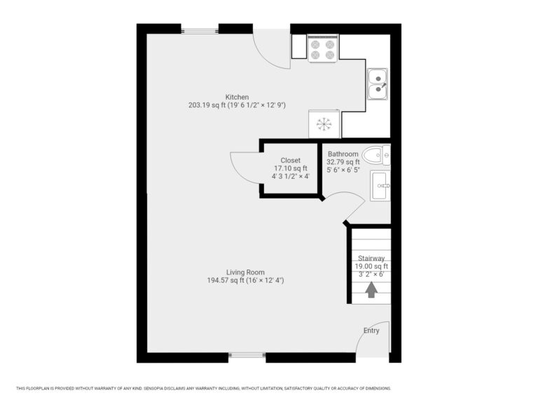 393 Jennings Ave - 1st Floor map with kitchen, living room, half bath, and closet