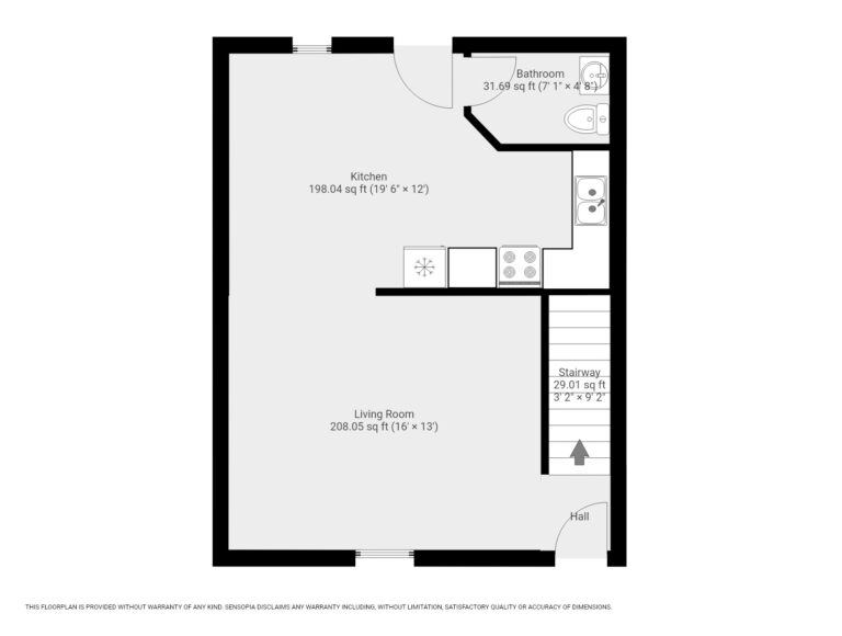 710 Diamond Apt 6 - 1st Floor map with living room, kitchen, and half bath