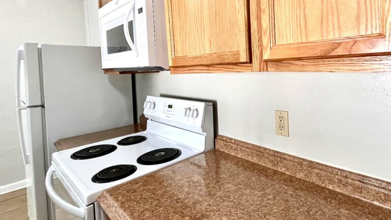 Pine Bridge Apartments close-up of stove and countertop