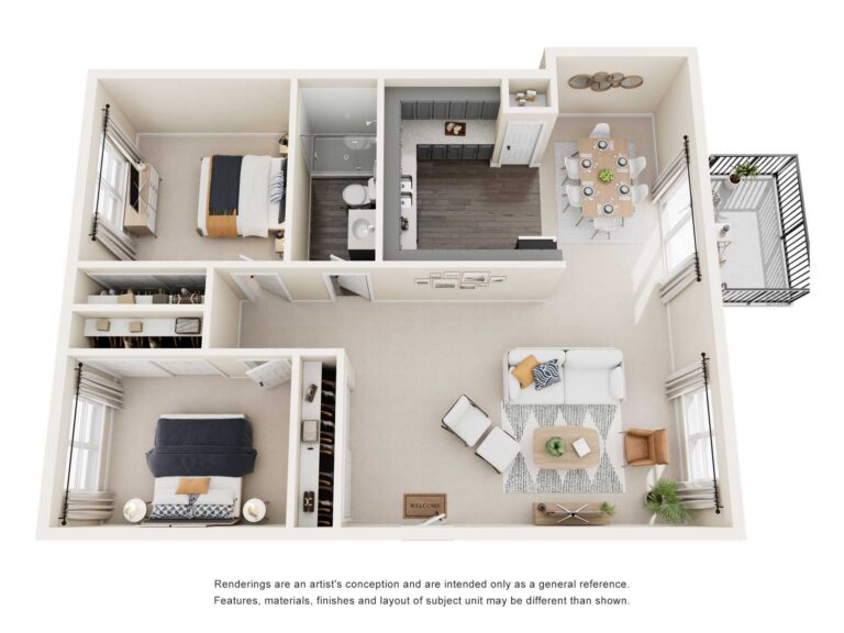 Catalina 2 bedroom 1 bathroom floor plan
